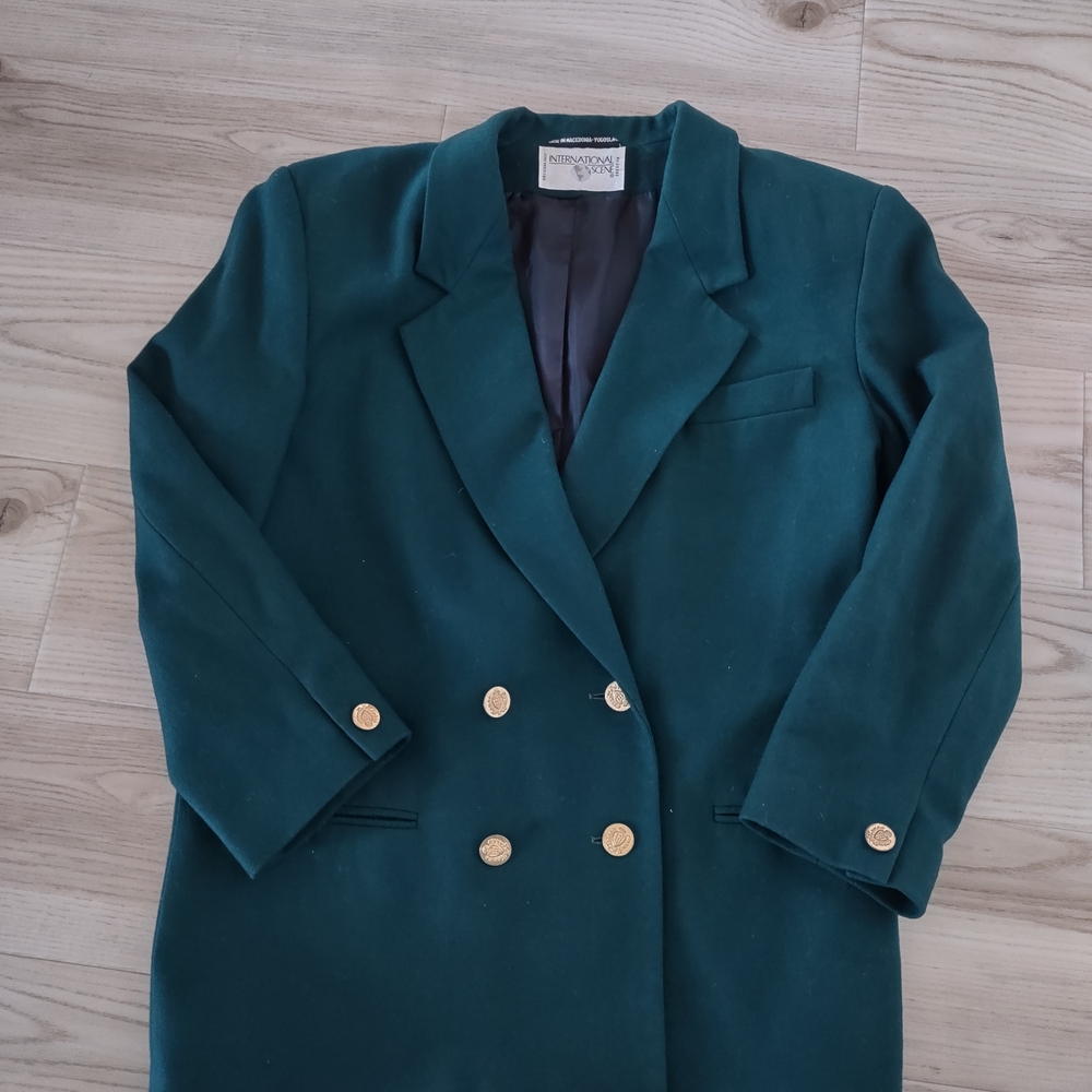 Double-Breasted Dark Teal Women's Blazer